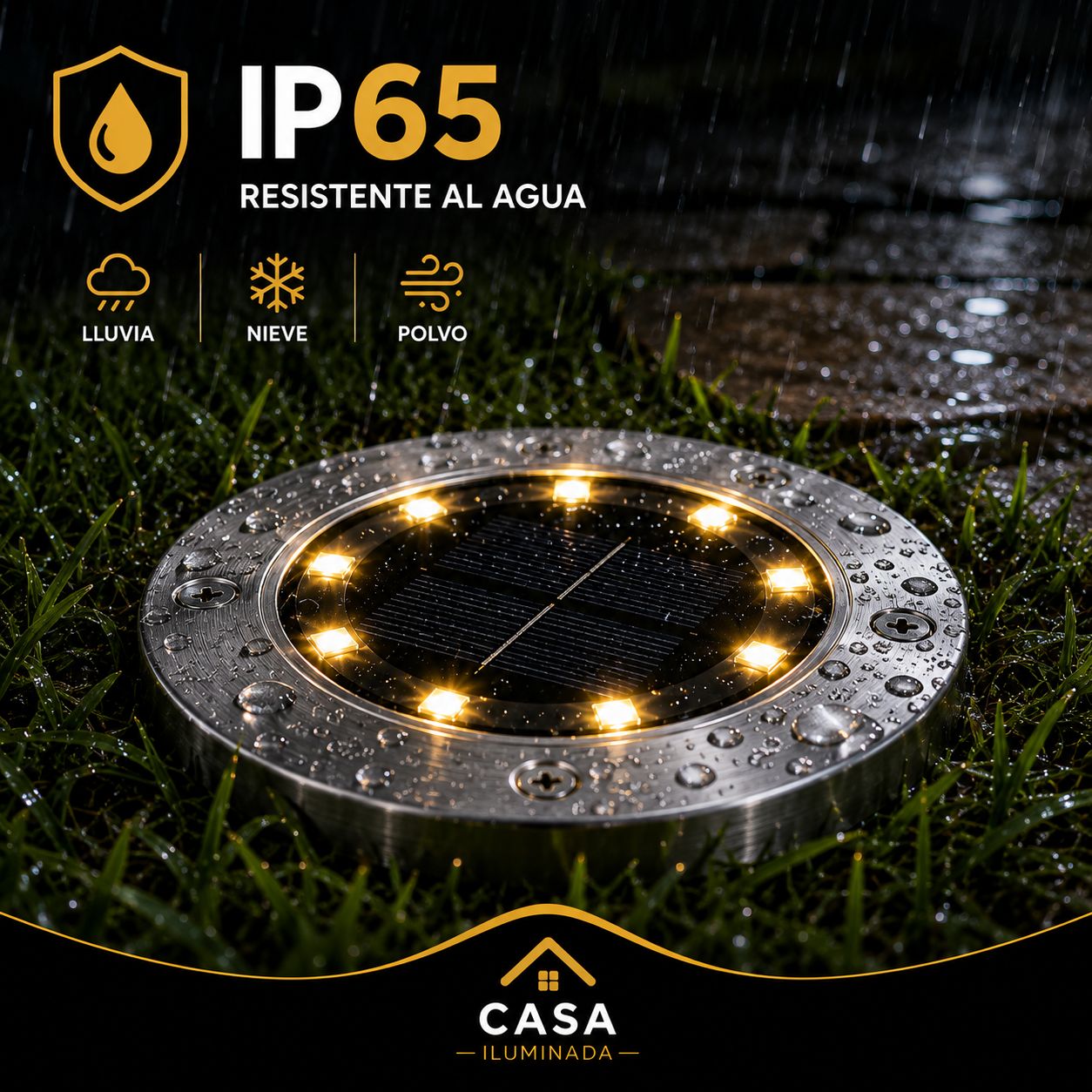 Estaca Solar Pinche casa iluminada  16 Leds X 4 Unidades Cálida Estructura