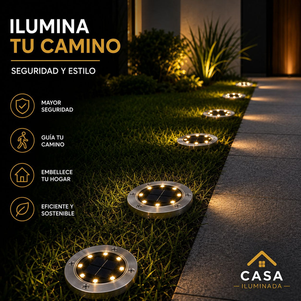 Estaca Solar Pinche casa iluminada  16 Leds X 4 Unidades Cálida Estructura