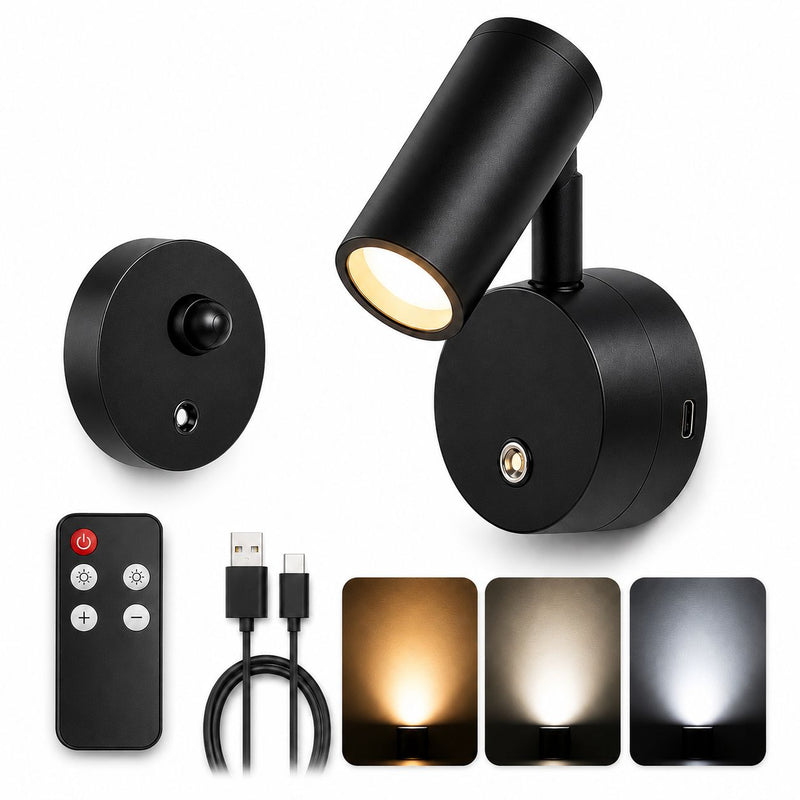 Lámpara de Pared LED con Interruptor Táctil Magnético Inalámbrico para Uso Nocturno